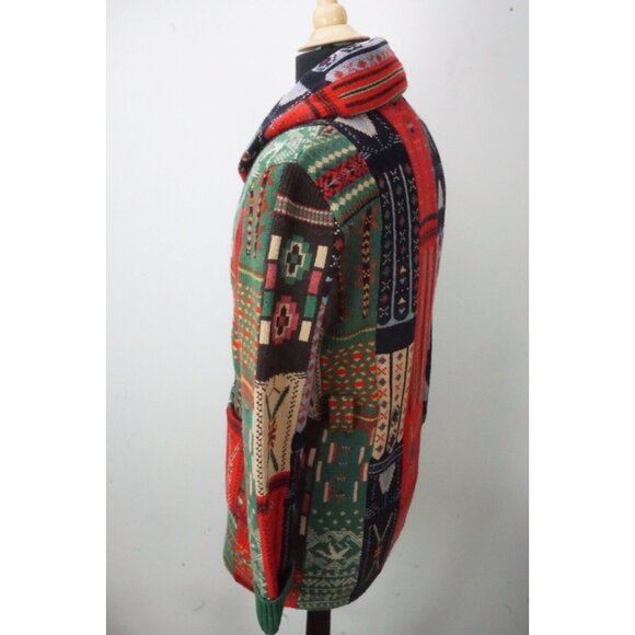 Ralph Lauren RRL Hand Knit Southwestern Cardigan Wool Blend Sweater New - Picture 2 of 9